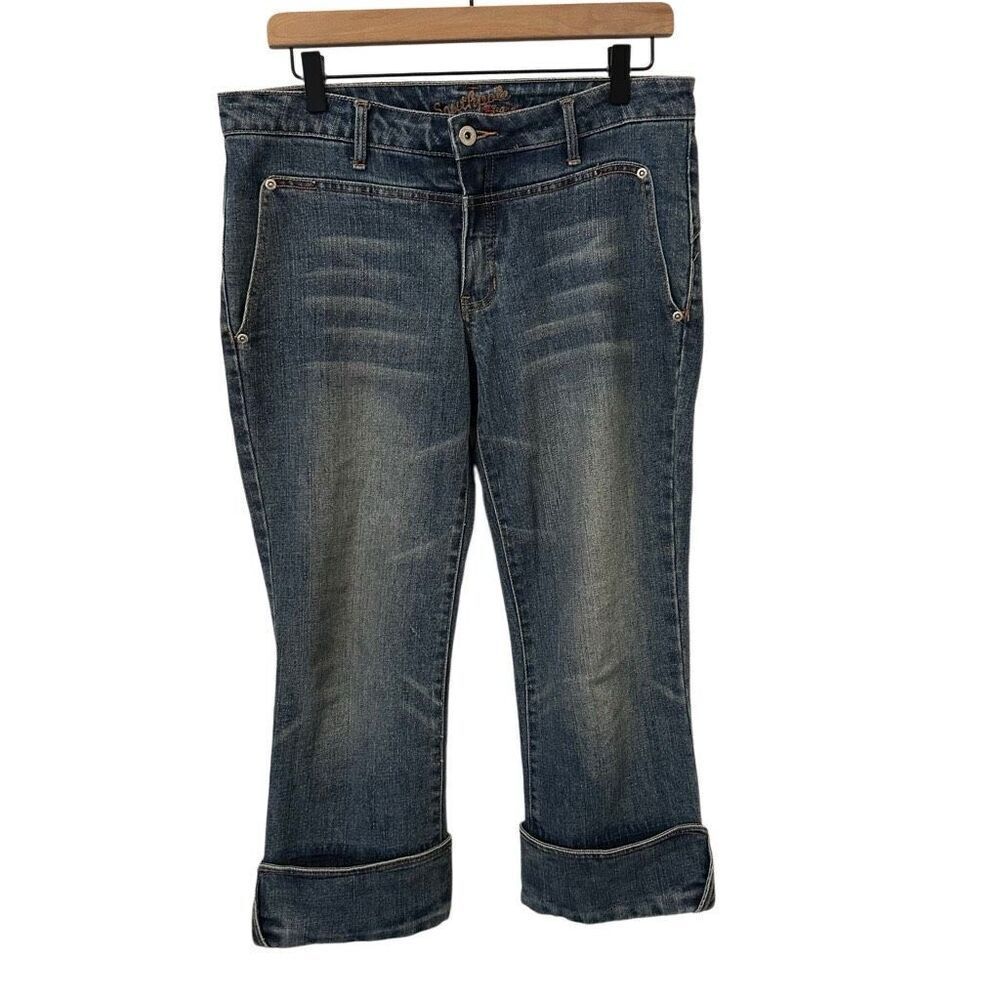 South Pole Capris Jeans Size 11 Denim Bermuda Shorts capris Medium Wash Y2K stre